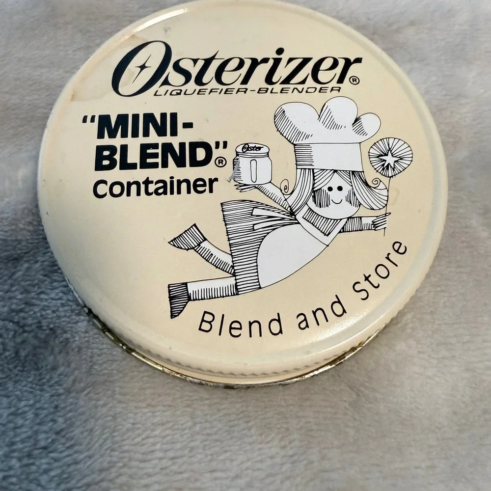 Vintage Osterizer Mini-Blend 8 Oz Container Jar Lid 1970s Blend & Store